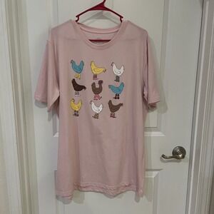 Lost Creek Outfitters Pink Chickens in Cowboy Boots Graphic Tee Shirt XL
